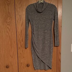 Asymmetrical Gray Knit Dress